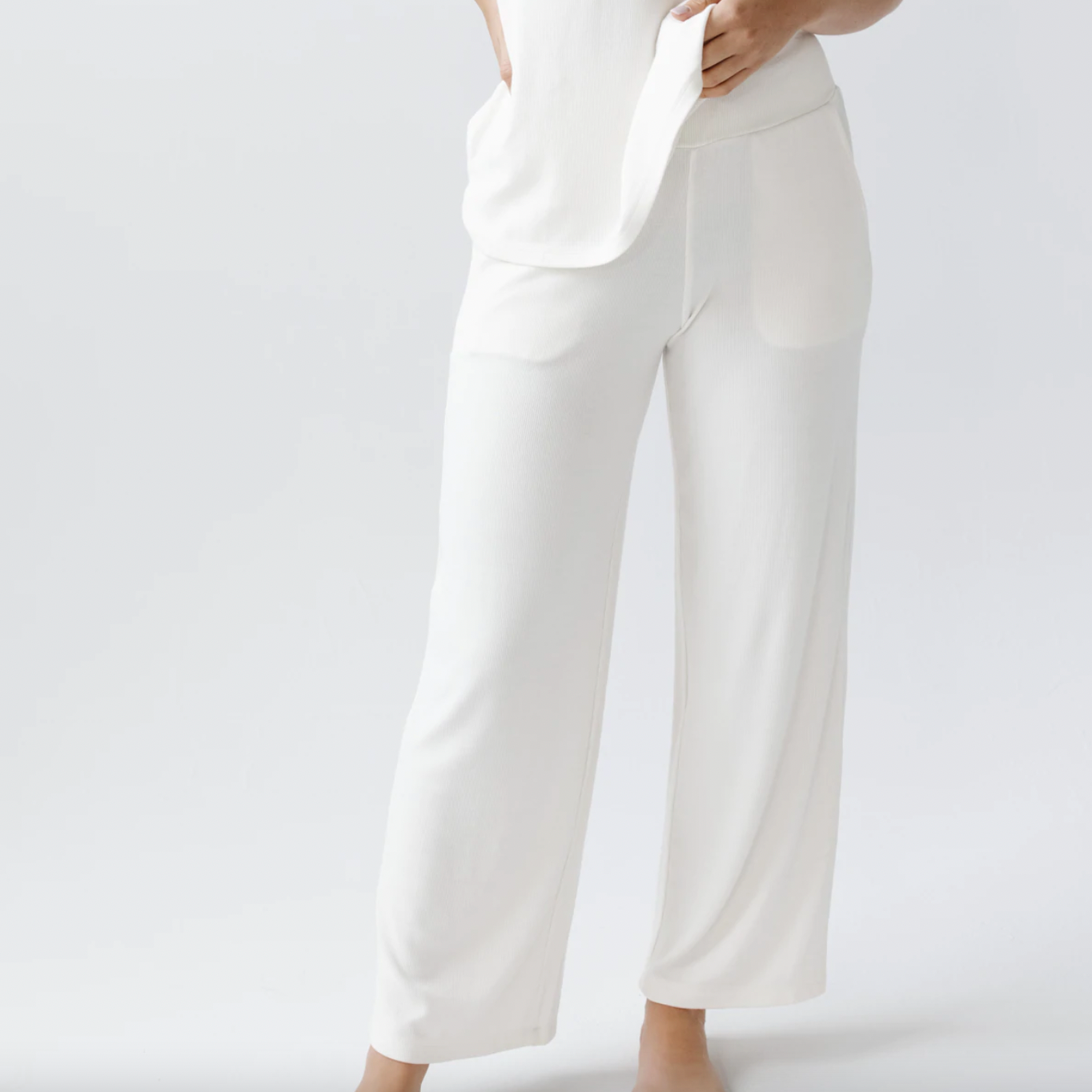 Cozy Earth Rib-Knit Bamboo Lounge Pant